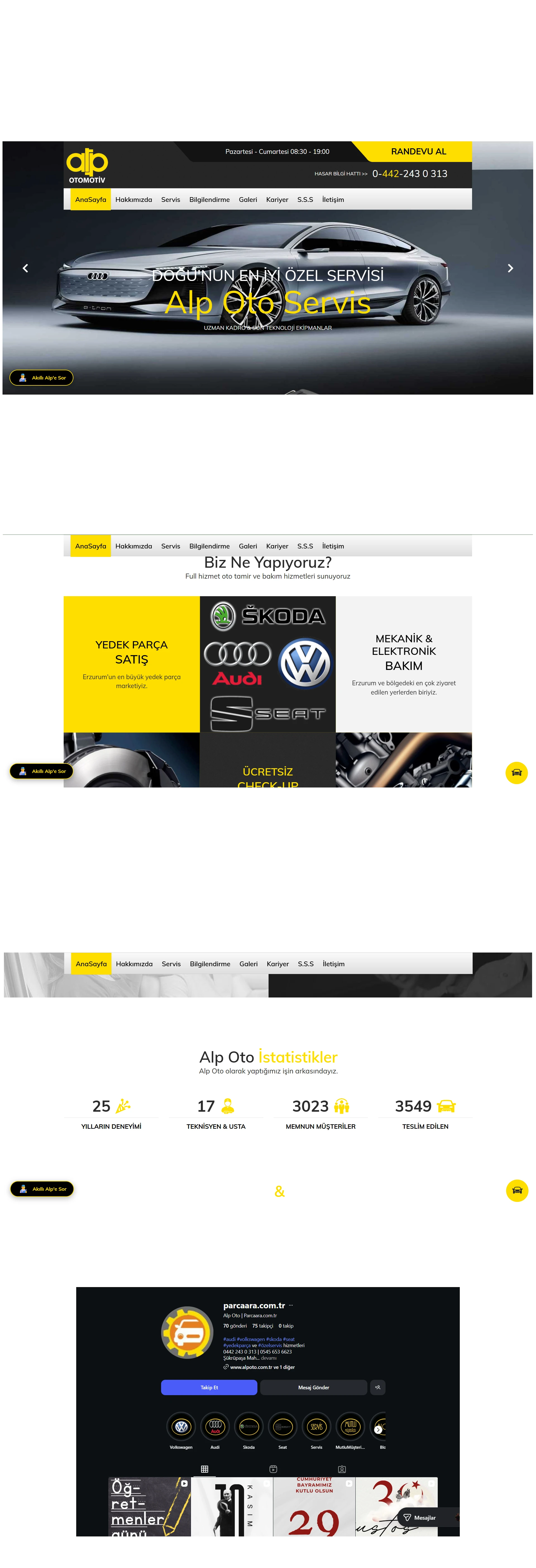 Alp Otomotiv web sitesi proje görseli