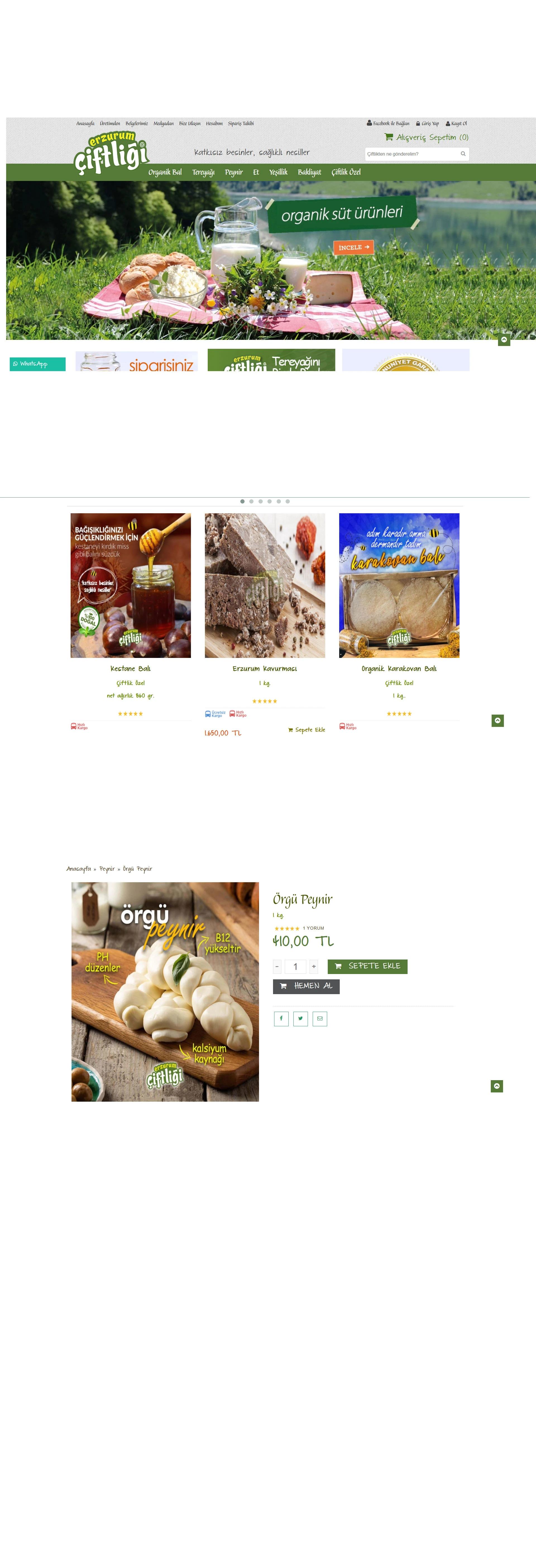 Erzurum Çiftliği web sitesi proje görseli
