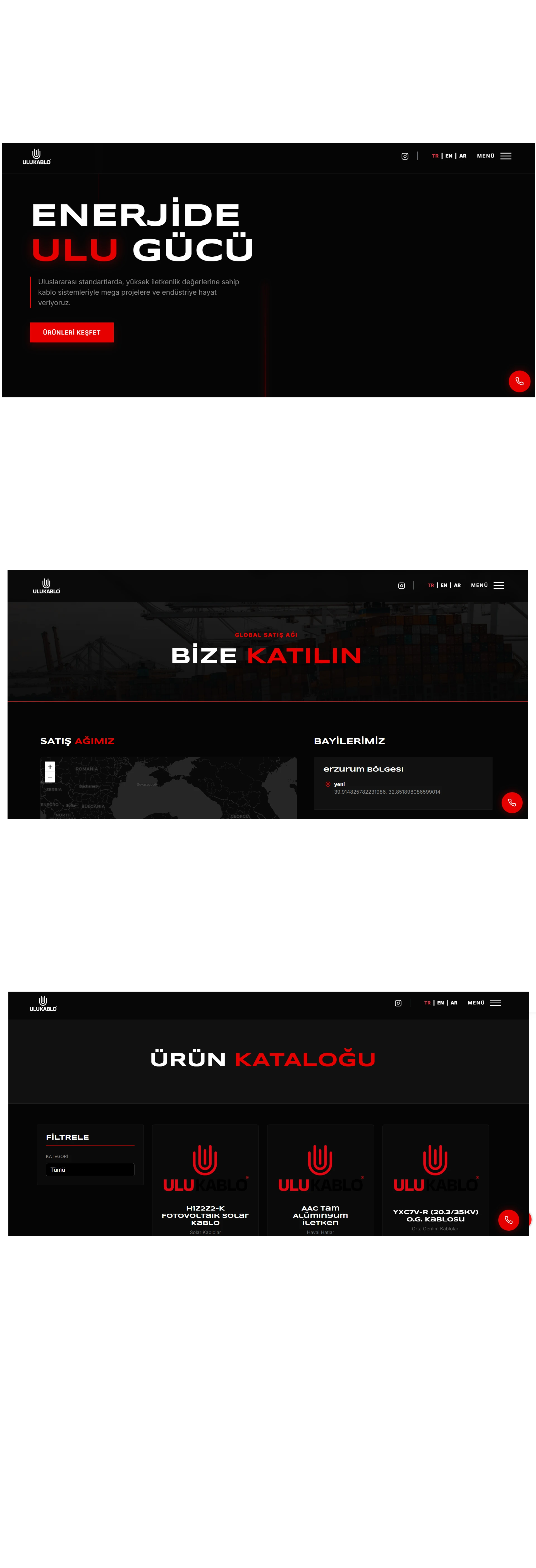 Ulu Kablo web sitesi proje görseli