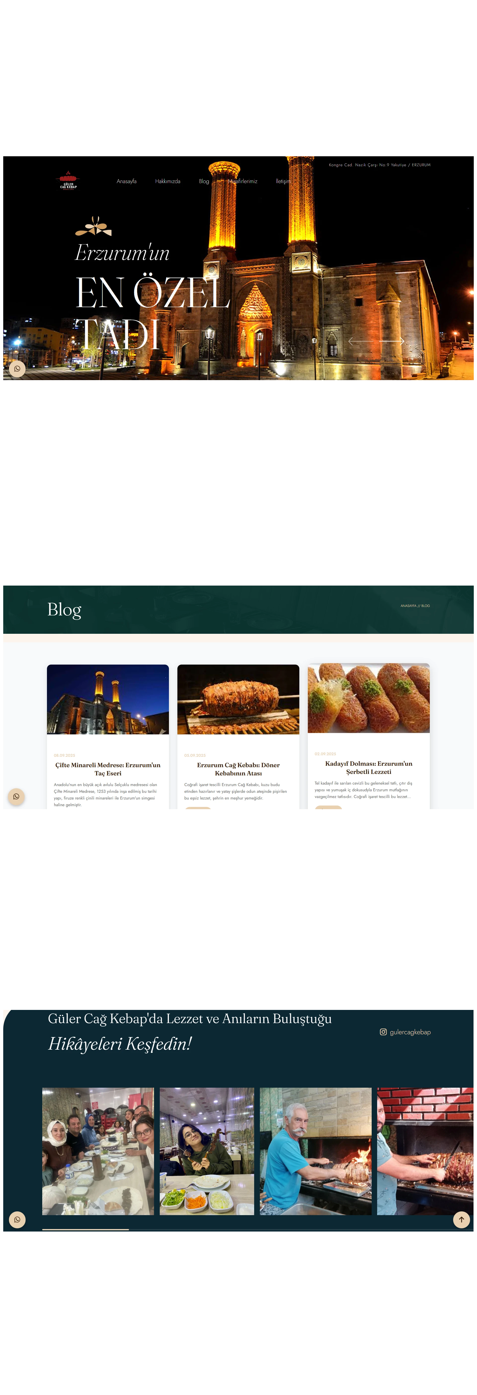 Güler Cağ Kebap web sitesi proje görseli