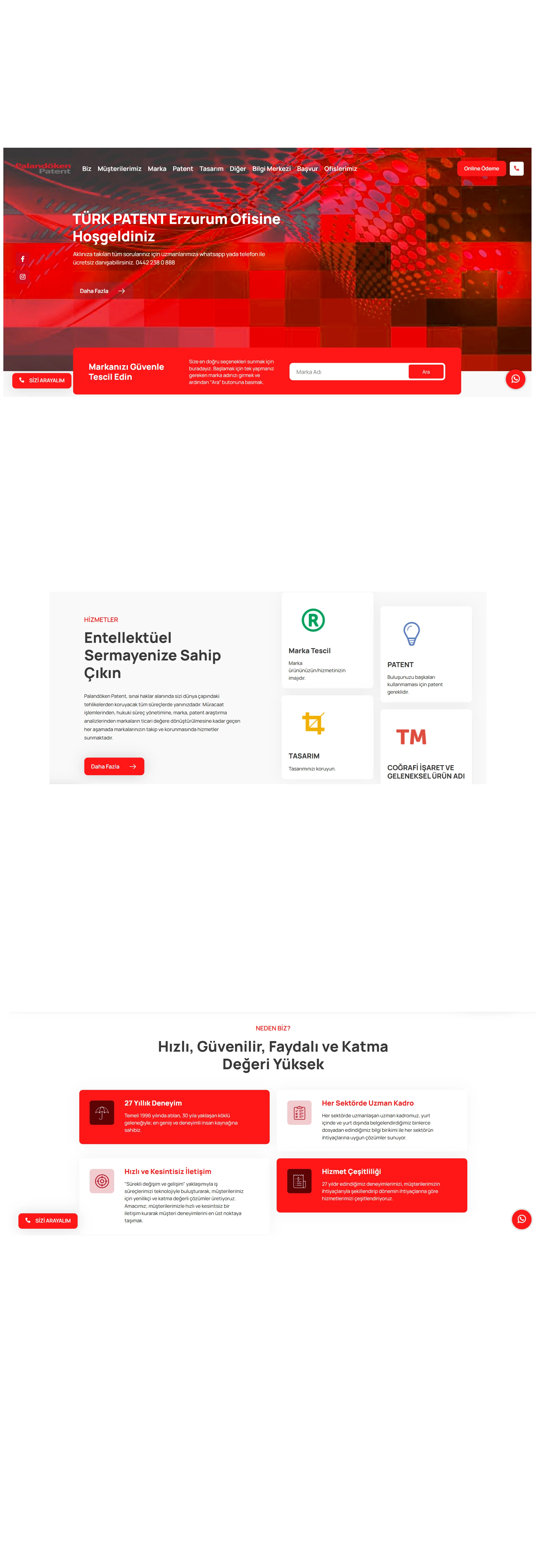 Palandöken Patent web sitesi proje görseli